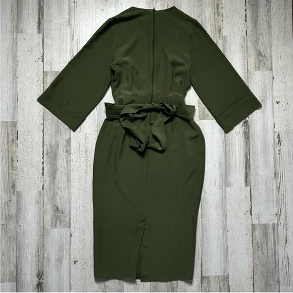 ASOS Kimono Sleeve V Neck Midi Pencil Dress Size 4 - Picture 7 of 7